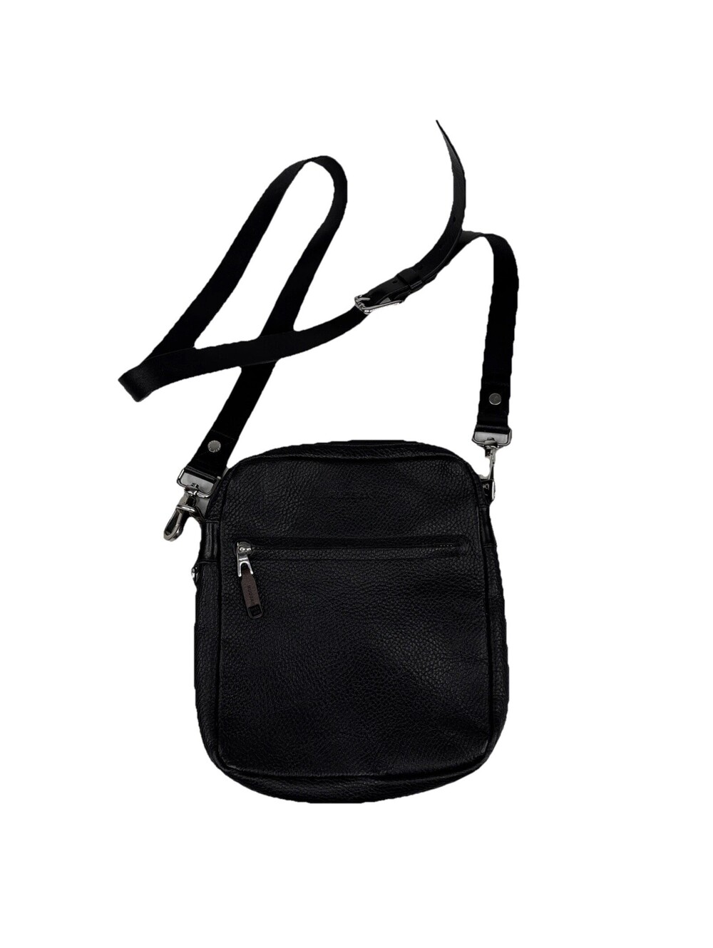 Rudsak Messenger Men’s Leather Bag Flap Adjustable Long Strap Black